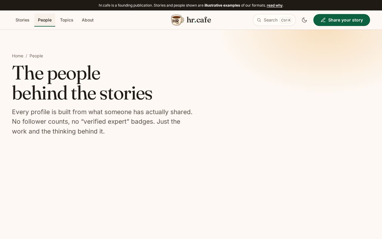 Screenshot: The people index
