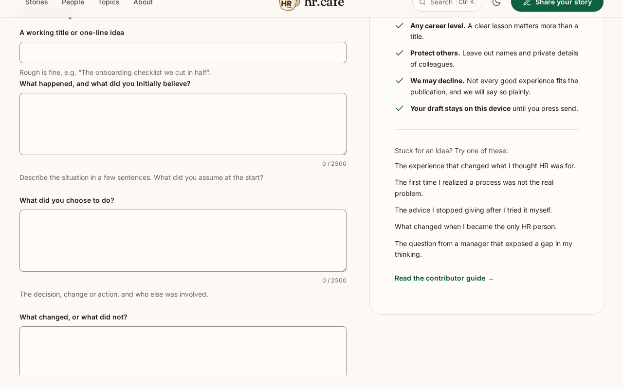 Screenshot: Contributing: the review